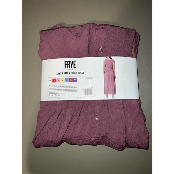 Frye Easy Button Front Dress Women’s L Wistful Mauve With Side Seam Pockets - Picture 5 of 8